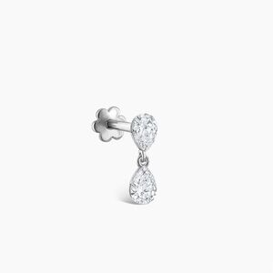 Maria Tash Invisible Set Diamond Pear Dangle Threaded Stud Earring